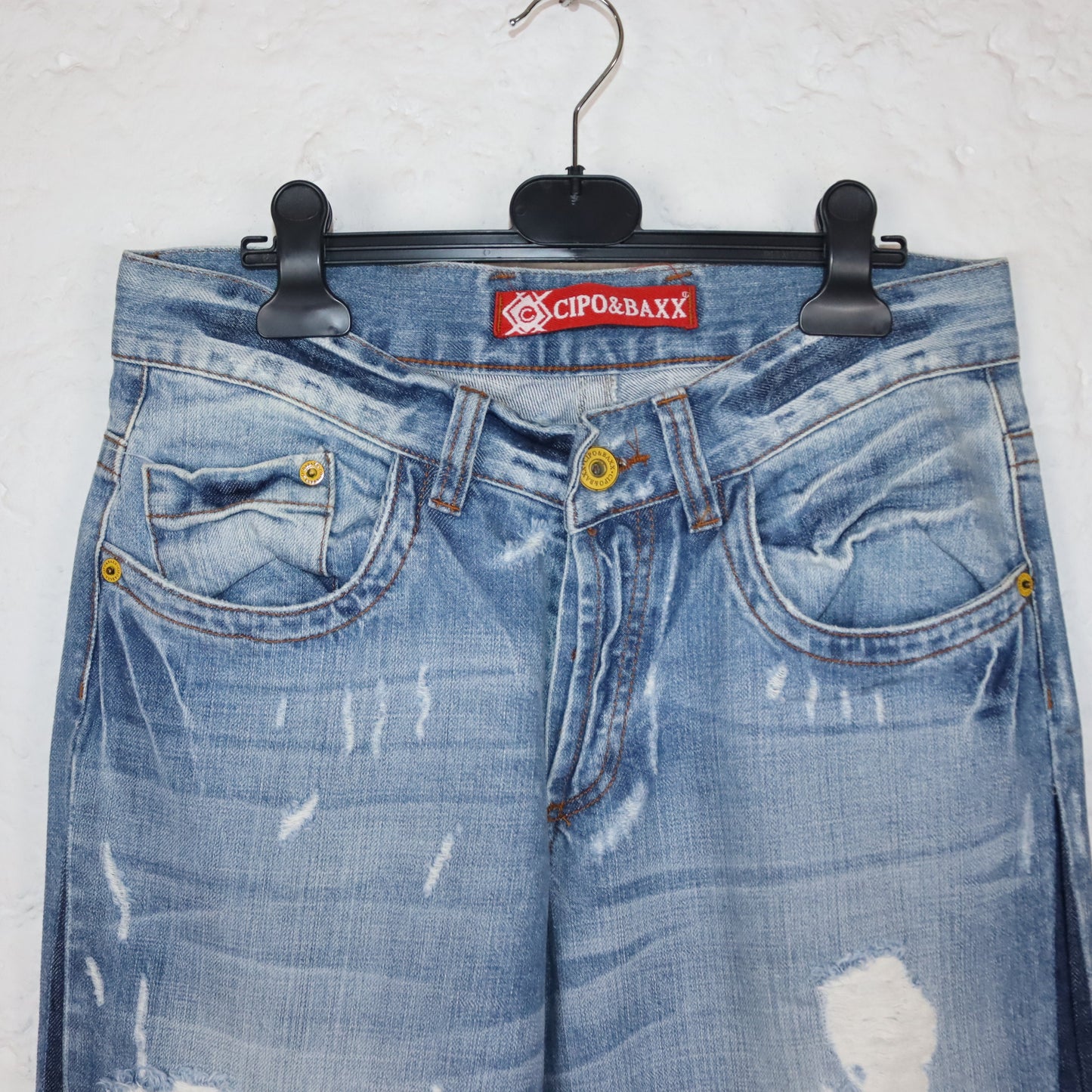 Vintage 00s Y2K CIPO&amp;BAXX baggy pants jeans light blue deadstock W31 L34