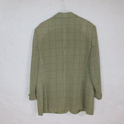 Vintage 80er 90er HENSEL & MORTENSEN Premium Blazer Schurwolle Viskose kariert Schulterpolster L