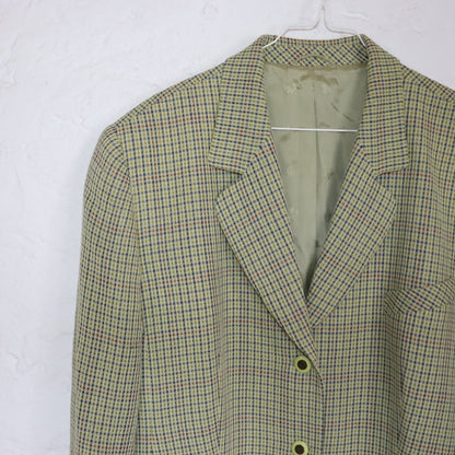 Vintage 80er 90er HENSEL & MORTENSEN Premium Blazer Schurwolle Viskose kariert Schulterpolster L