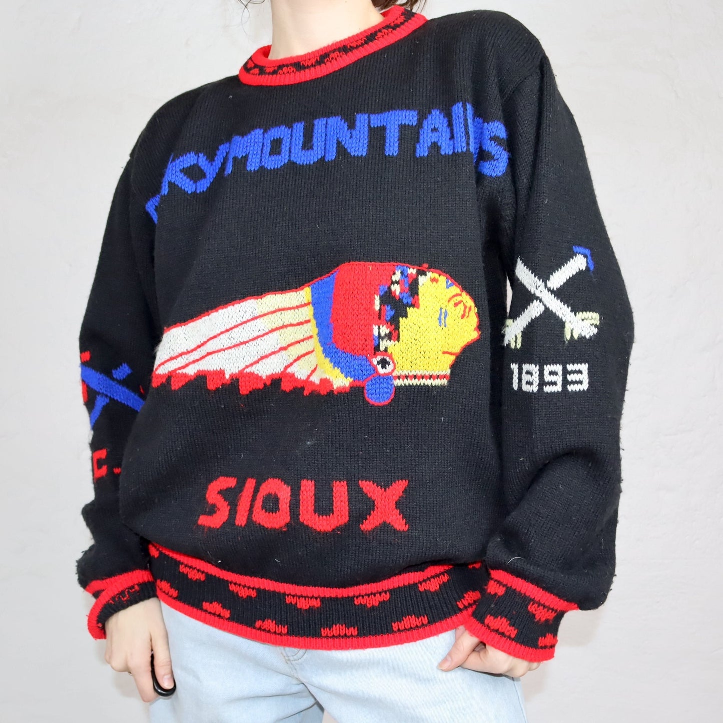 Vintage 80er 90er CENTRAL AVENUE Strickpullover Wollpullover Wolle Pullover Rocky Mountains S