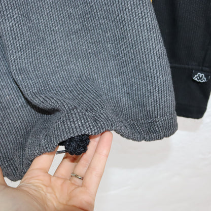 Vintage 80er 90er KAPPA Sweatshirt Pullover Stehkragen grau schwarz gelb XL