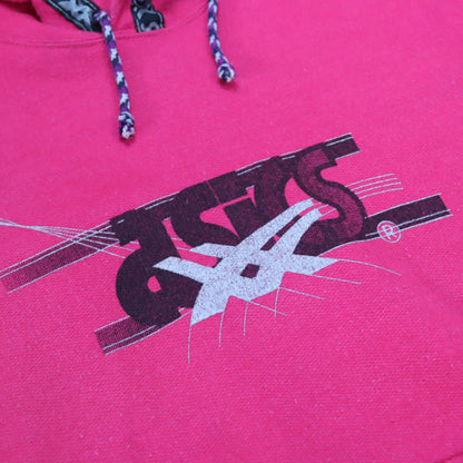 Vintage 80er 90er ASICS Hoodie Pullover Print pink Print M
