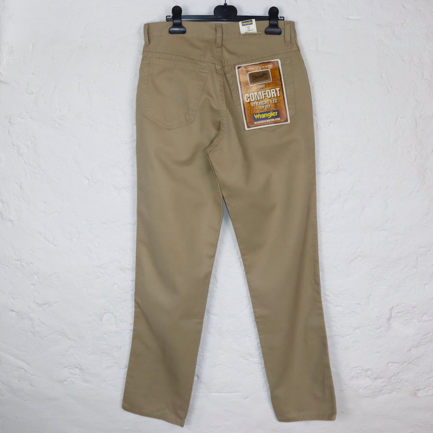 Vintage 80s 90s WRANGLER pants highwaist straight leg beige Deadstock W31 L32