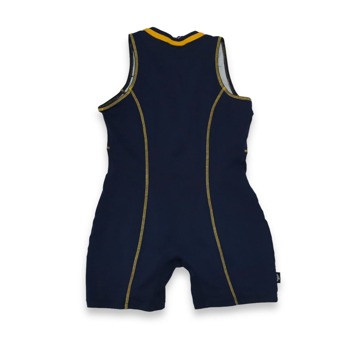 Vintage 80s 90s REEBOK training one-piece gymnastics bodysuit dark blue yellow 40