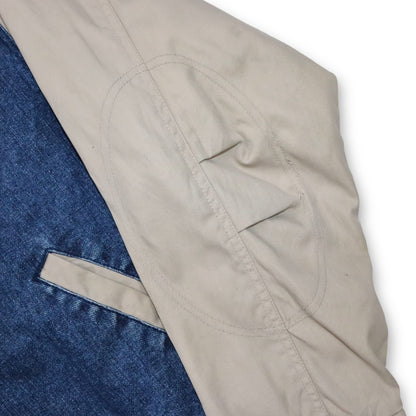 Vintage 80s 90s GREAT LAND baseball jacket jacket denim beige blue S