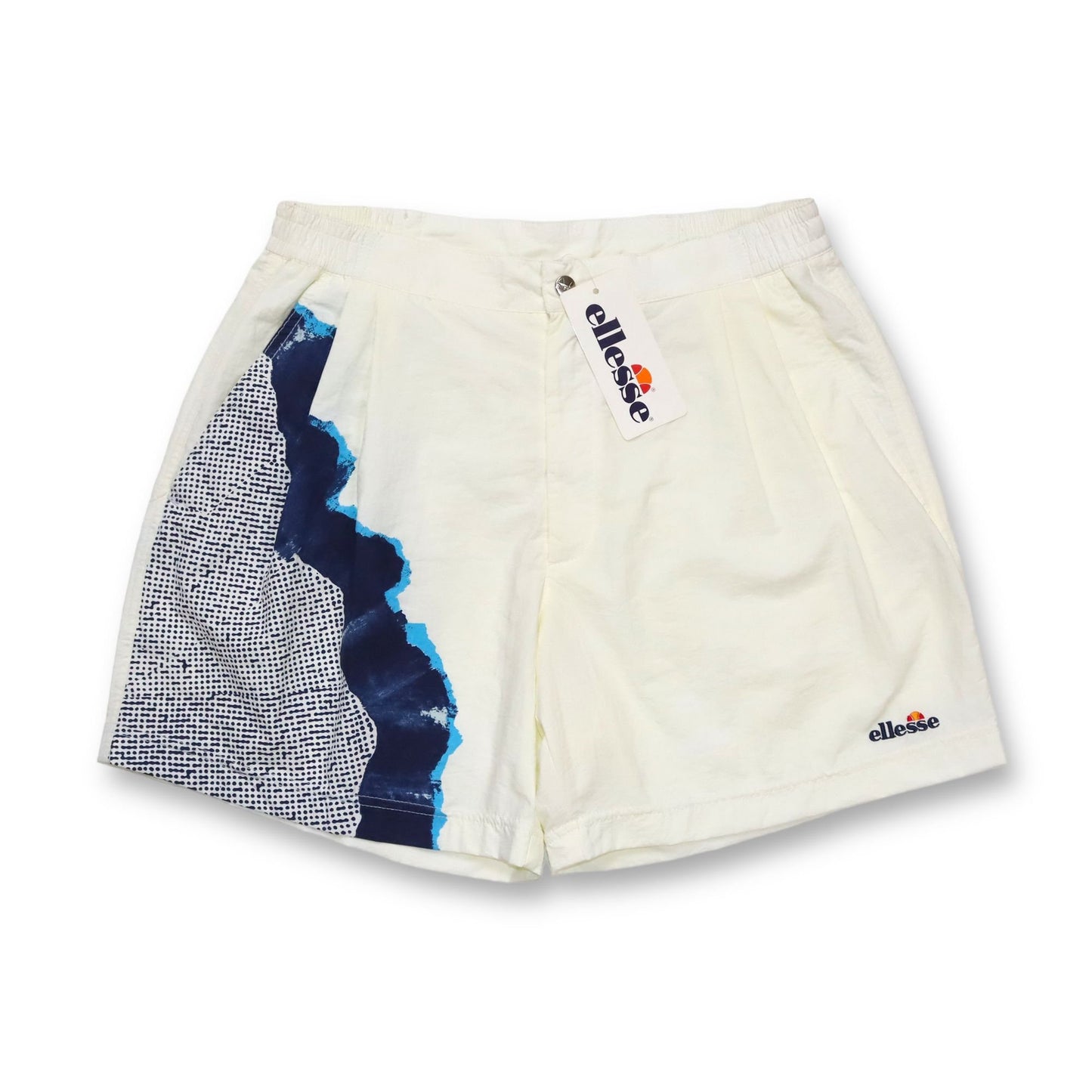 Vintage 80er 90er ELLESSE Bermudashorts weiß crazy pattern Deadstock 50 M