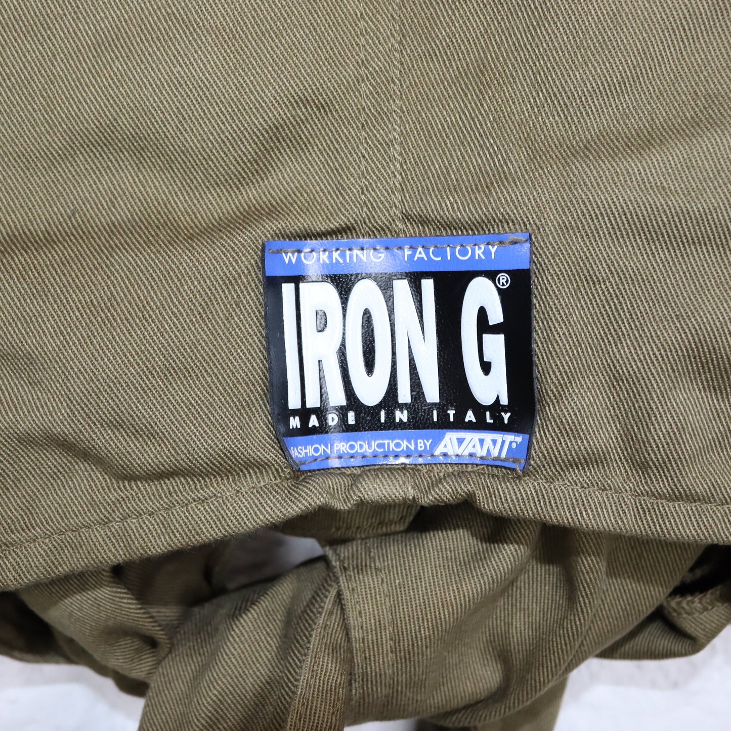 Vintage 80s 90s AVANT IRONS blouse shirt to tie long sleeve knit denim khaki 38