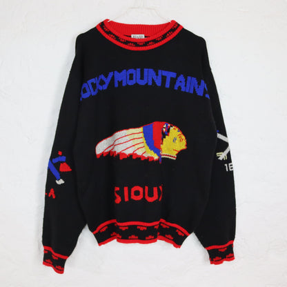 Vintage 80er 90er CENTRAL AVENUE Strickpullover Wollpullover Wolle Pullover Rocky Mountains S