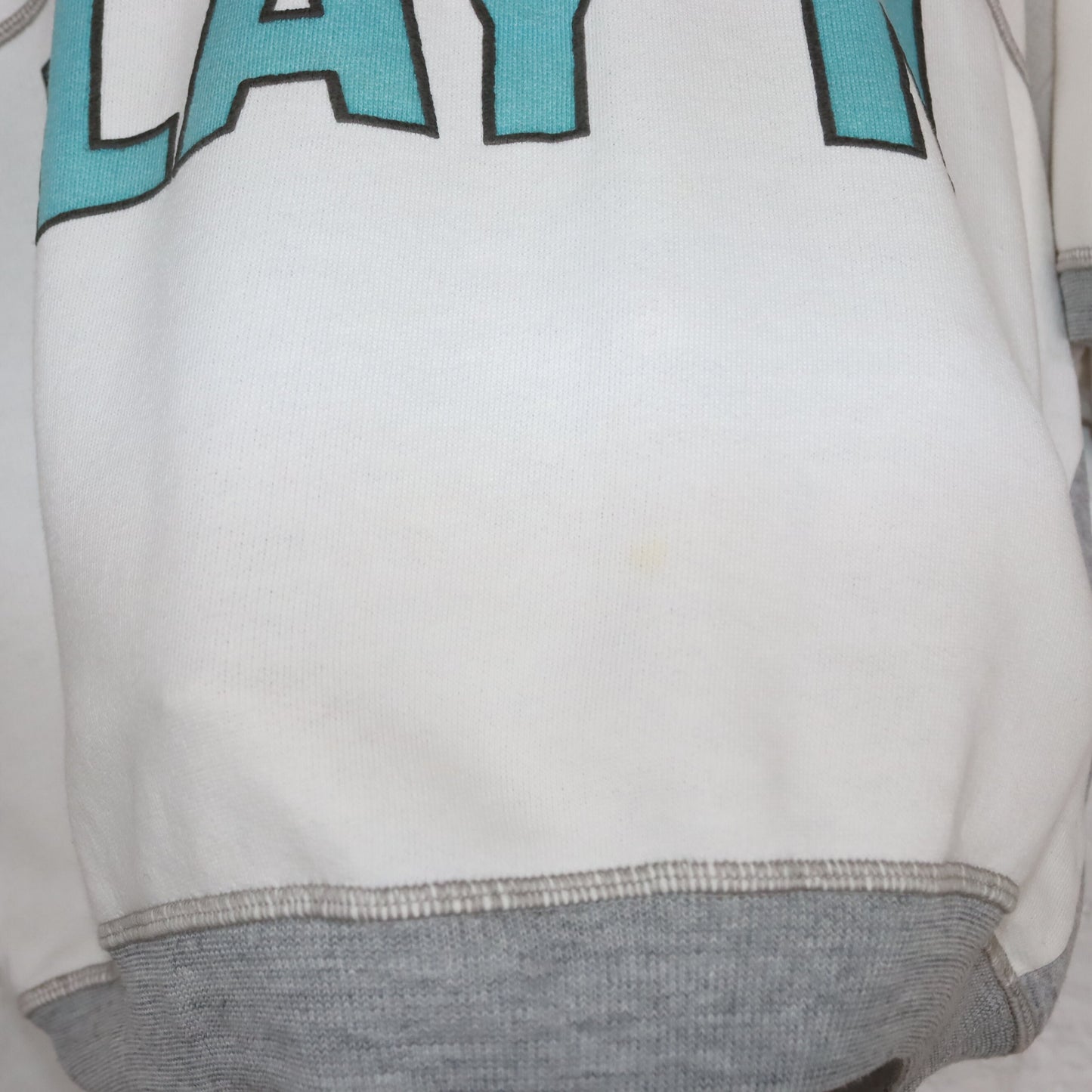 Vintage 80er 90er Sweatshirt Top kurzarm crop bauchfrei weiß grau M/L