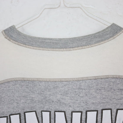 Vintage 80er 90er Sweatshirt Top kurzarm crop bauchfrei weiß grau M/L