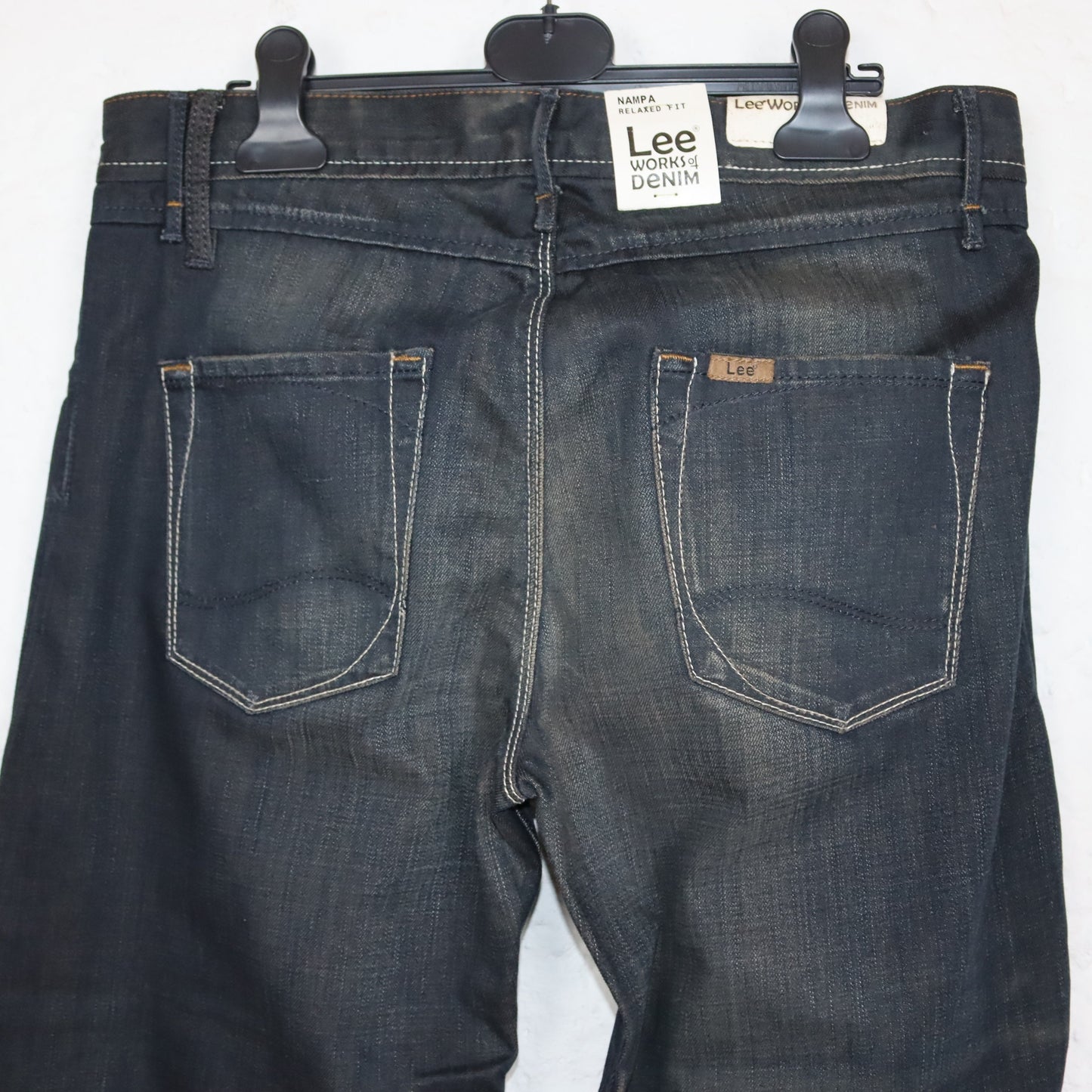 Vintage 90s 00s Y2k LEE Jeans Baggy Wide Leg Pants Dark Blue Deadstock W31 L35