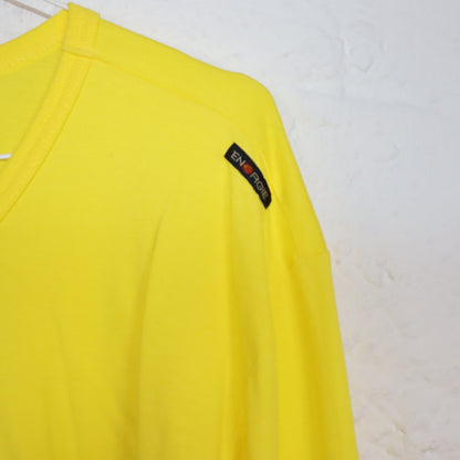 Vintage 90er 00er Y2k ENERGIE Basic Longsleeve T-Shirt langarm gelb Deadstock XL