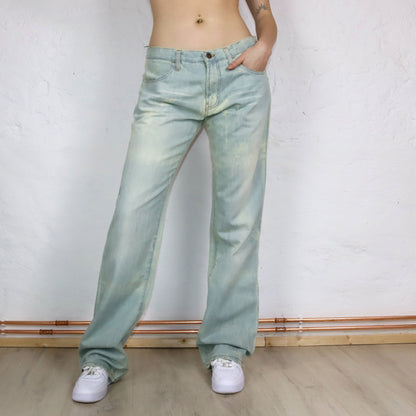 Vintage 90s 00s Y2K ENERGY jeans pants low waist baggy deadstock W34