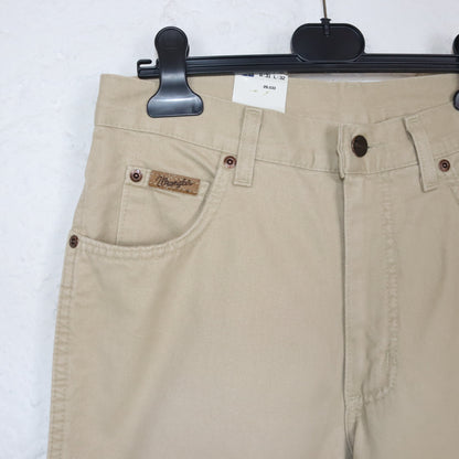 Vintage 80s 90s WRANGLER pants highwaist straight leg beige Deadstock W31 L32