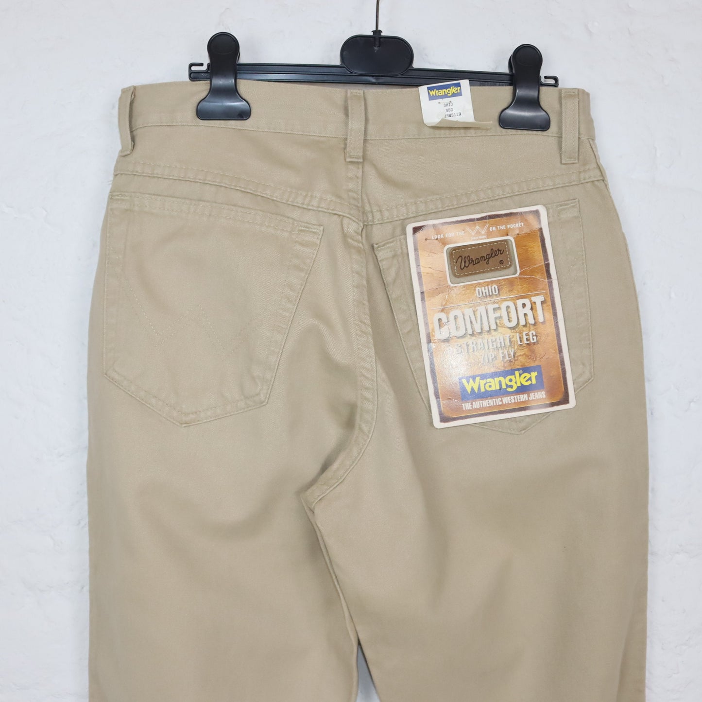 Vintage 80s 90s WRANGLER pants highwaist straight leg beige Deadstock W31 L32