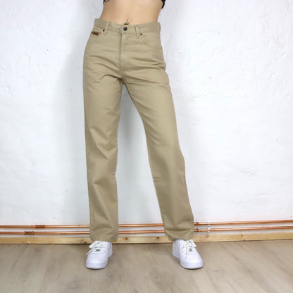 Vintage 80s 90s WRANGLER pants highwaist straight leg beige Deadstock W31 L32