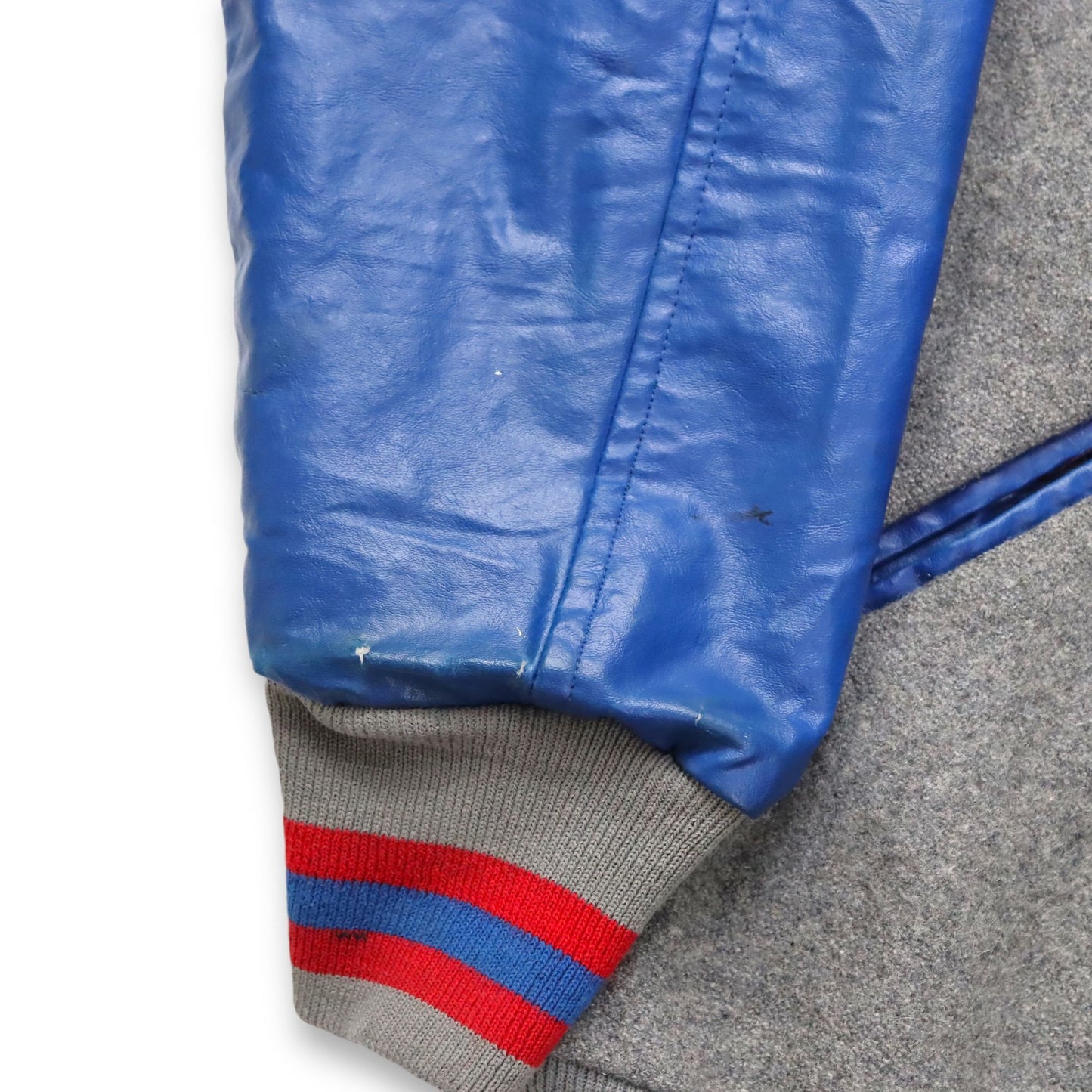 Vintage AWARDS USA jacket college jacket baseball jacket Rowland wool grey blue XL