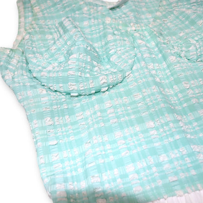 Vintage 80er 90er ELLESSE Rare Tennis Jumpsuit Hosenkleid türkis weiß Deadstock S