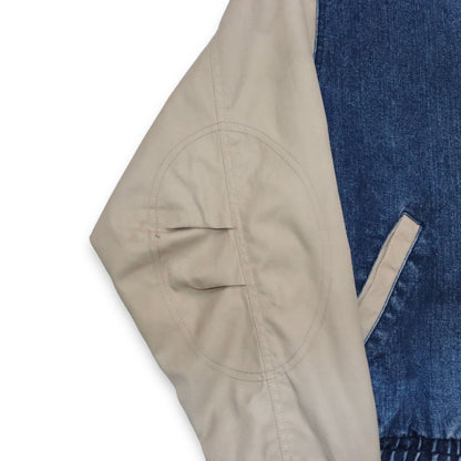 Vintage 80s 90s GREAT LAND baseball jacket jacket denim beige blue S