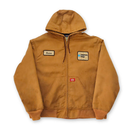 Vintage 90s 00s Y2k DICKIES Workwear Jacket lightly lined with hood beige XL