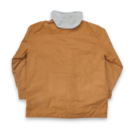 Vintage 90s 00s Y2k DICKIES Workwear Jacket Shirt with Hood beige 2XL