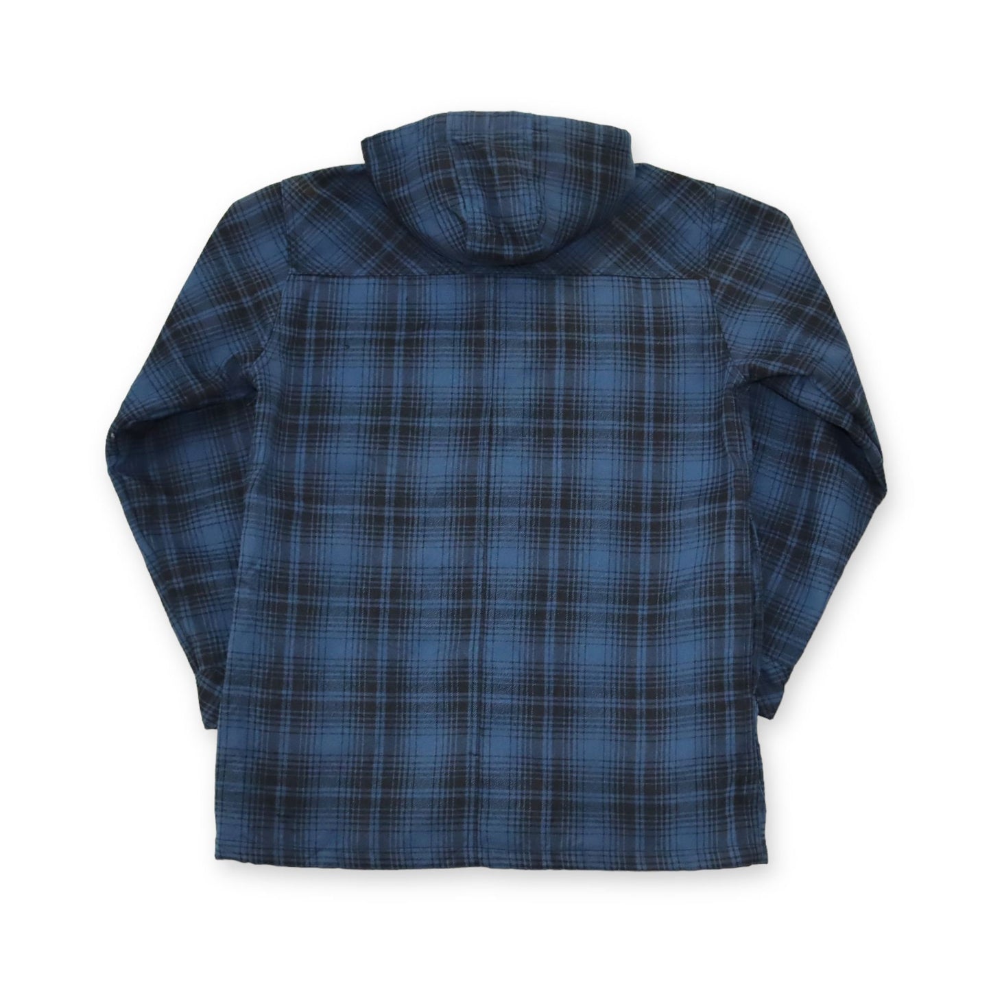 Vintage 90s 00s Y2k DICKIES Workwear Flannel Shirt Jacket with Hood blue black S
