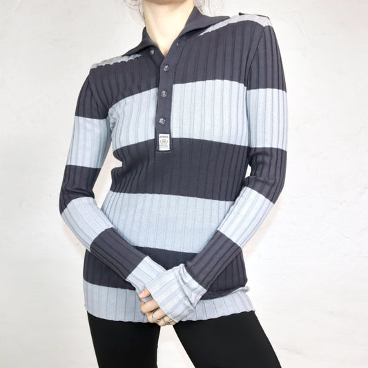 Vintage 90s 00s Y2K CIPO&amp;BAXX longsleeve thin sweater striped deadstock