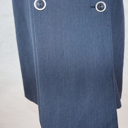 Vintage 80er 90er Minikleid Blazerkleid ärmellos Knopfreihen dunkelblau Made in Italy S