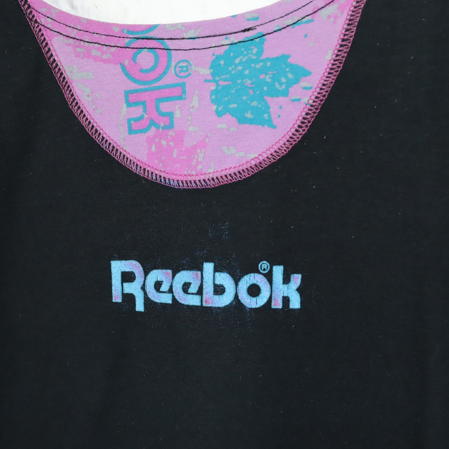 Vintage 80s 90s REEBOK one-piece bodysuit gymnastics tight crazy pattern sleeveless S