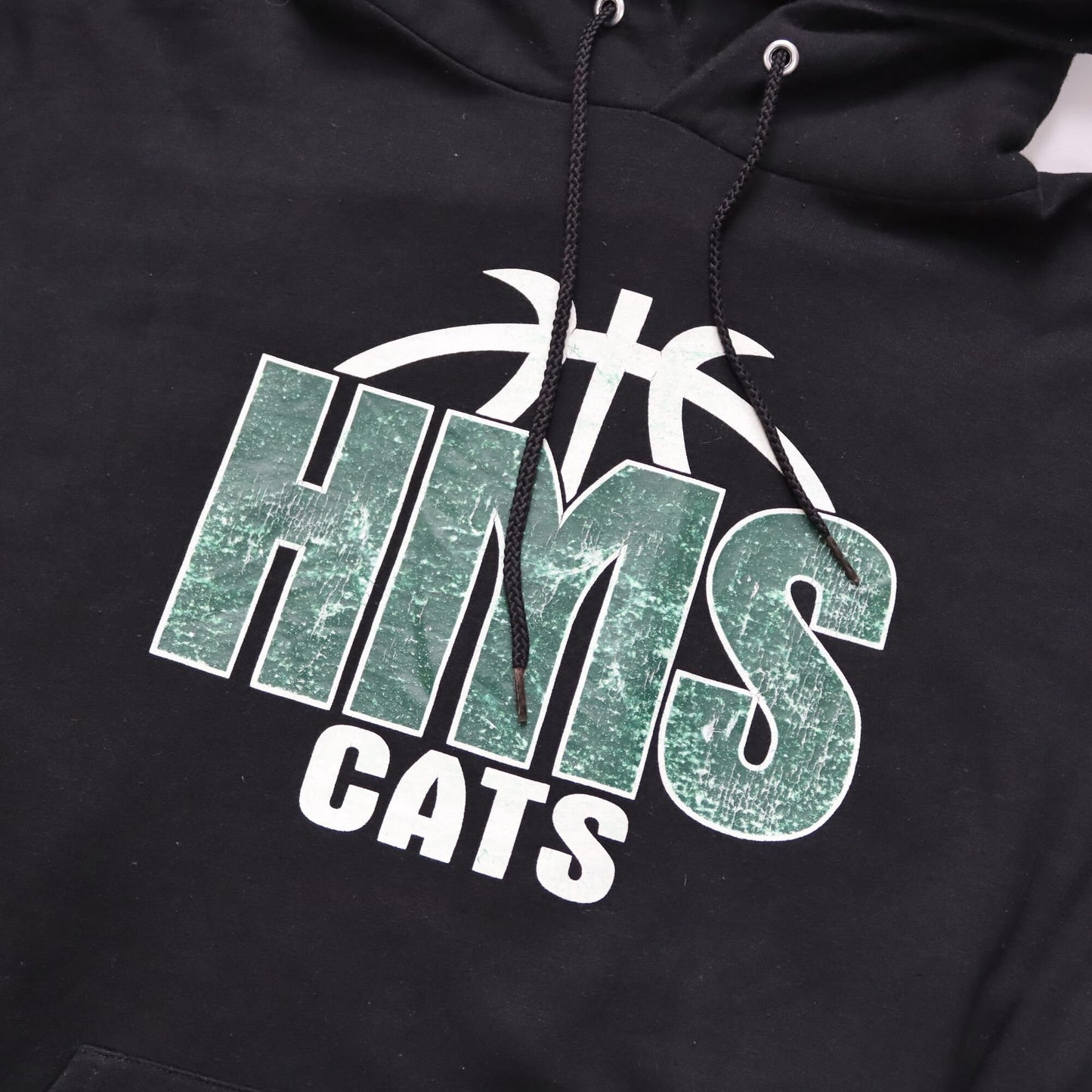 Vintage 80er 90er CHAMPION Hoodie Pullover HMS Cats schwarz grün M