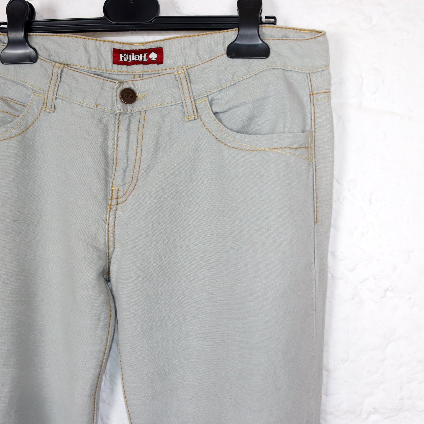 Vintage 90s 00s KILLAH jeans low waist hip pants light blue deadstock W30