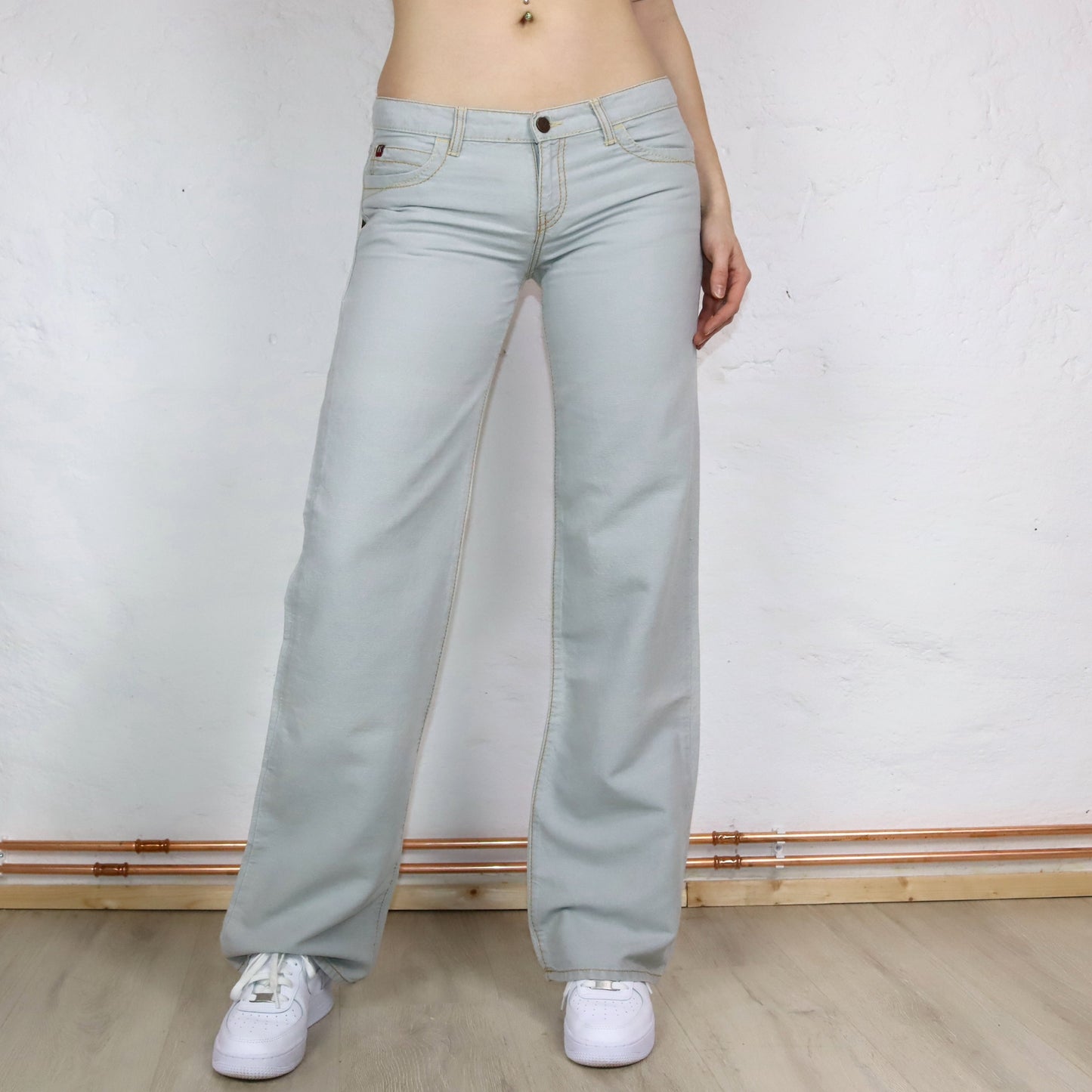 Vintage 90s 00s KILLAH jeans low waist hip pants light blue deadstock W30