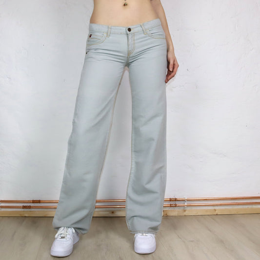 Vintage 90s 00s KILLAH jeans low waist hip pants light blue deadstock W30
