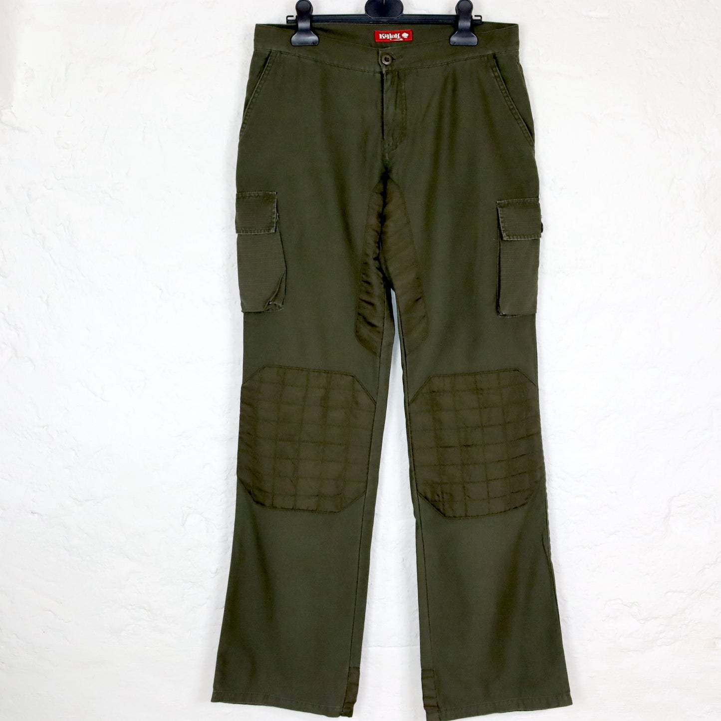 Vintage 90s 00s Y2k KILLAH pants low waist wide leg baggy cargo khaki Deadstock W29