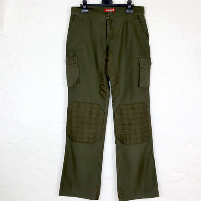 Vintage 90s 00s Y2k KILLAH pants low waist wide leg baggy cargo khaki Deadstock W29