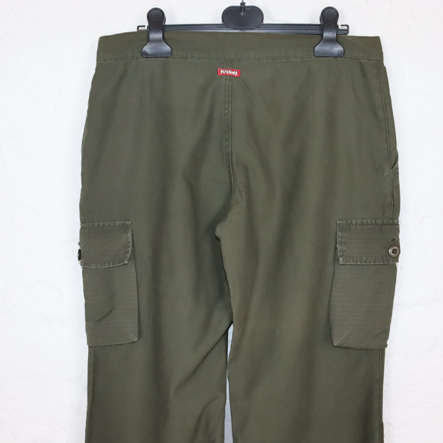 Vintage 90s 00s Y2k KILLAH pants low waist wide leg baggy cargo khaki Deadstock W29