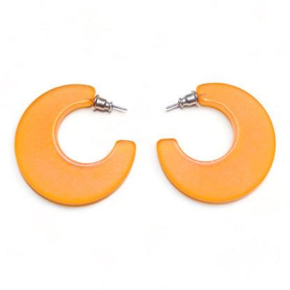 Vintage 80er 90er Y2k Ohrringe Creolen Ohrstecker Deadtsock orange