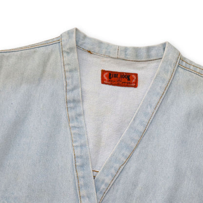 Vintage 80s 90s BLUE LOOK denim jacket crop light blue deadstock XL