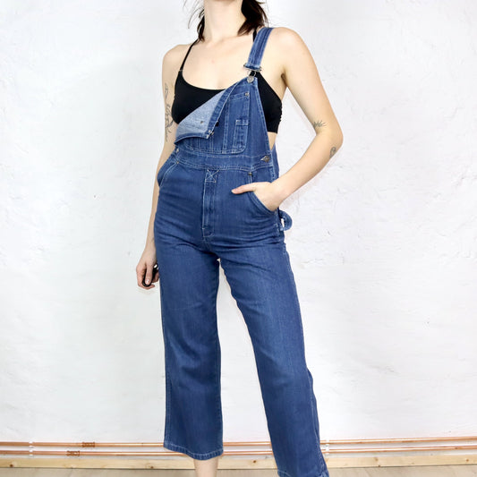 Vintage 80s 90s KEY dungarees one-piece overall thin denim fabric Denim S