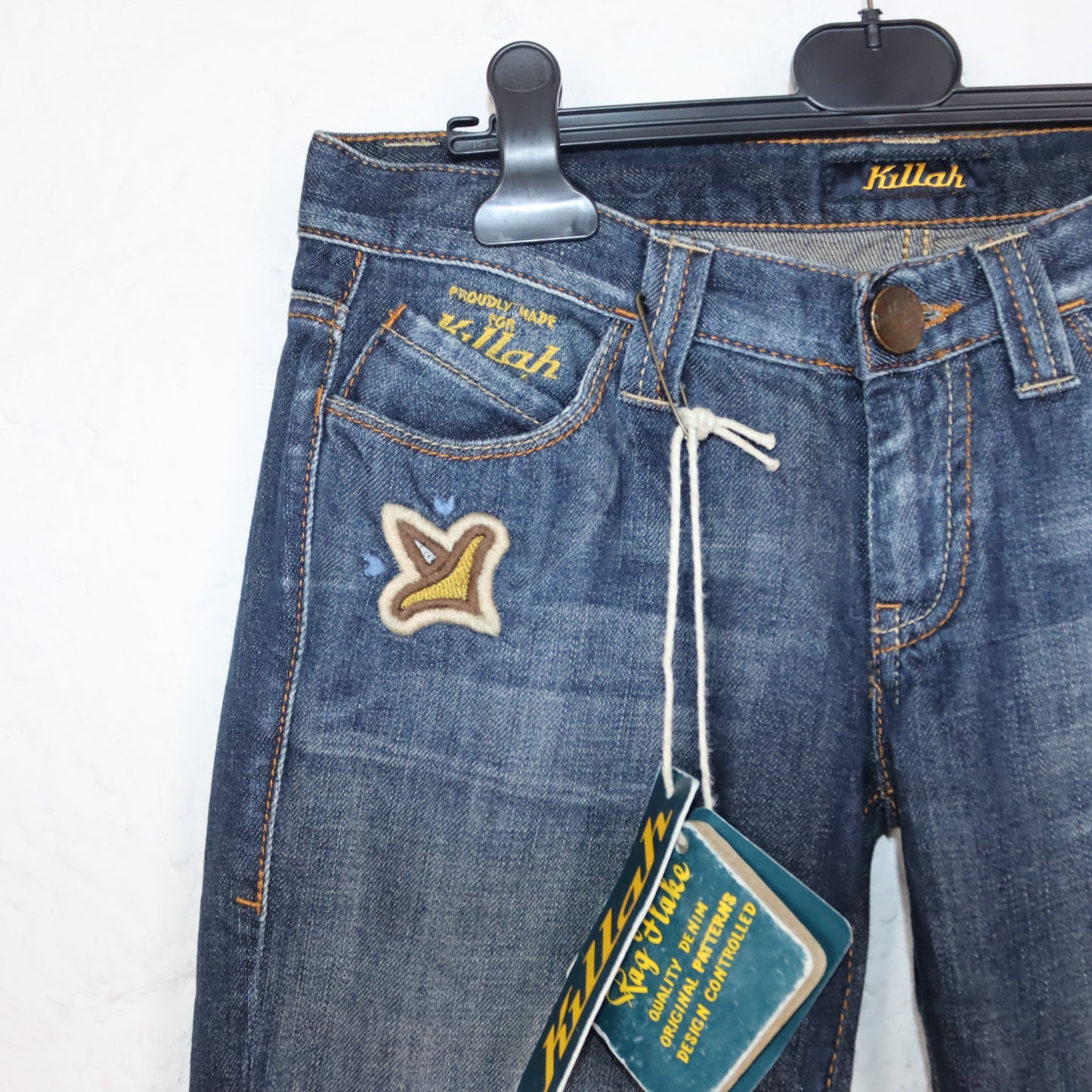Vintage 90s 00s Y2k KILLAH Jeans low waist hipster flares embroidery deadstock W28