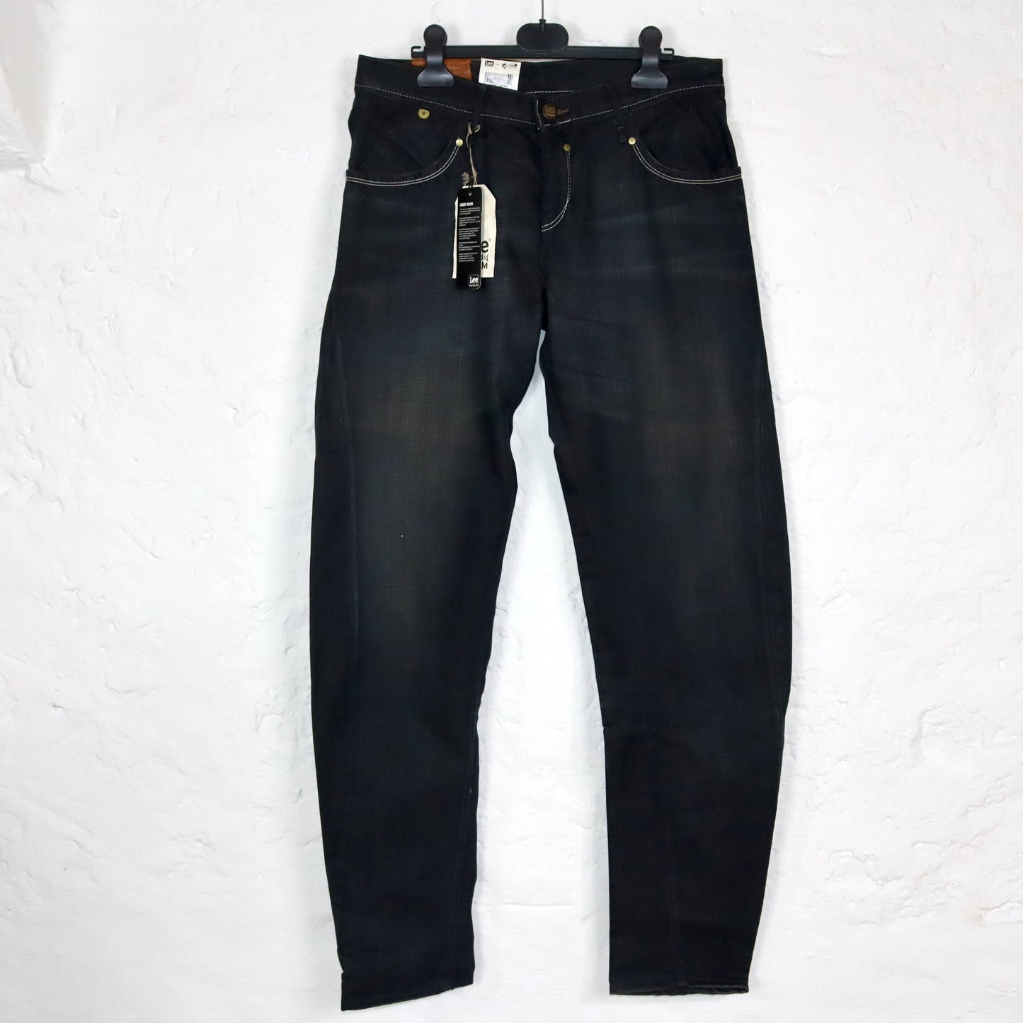 Vintage 90s 00s Y2k LEE Jeans Baggy Wide Leg Pants Dark Blue Deadstock W31 L35