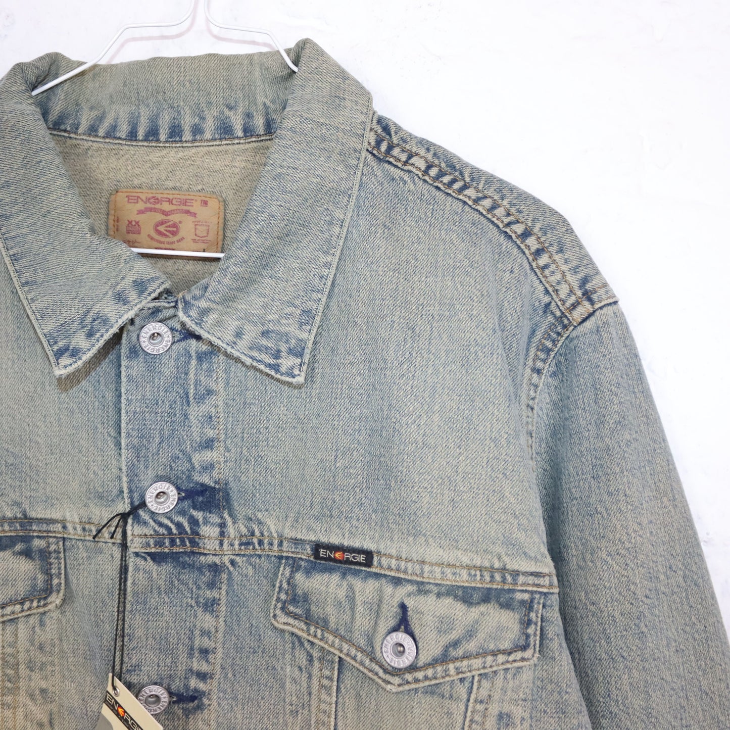 Vintage 80s 90s ENERGIE denim jacket jacket denim deadstock L
