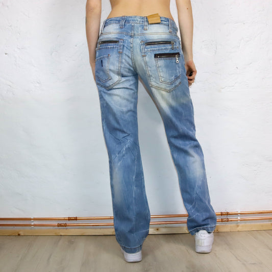 Vintage 90er 00er Y2k CIPO&BAXX Jeans Hose Baggy hellblau gerades Bein Deadstock W30 L32