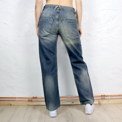 Vintage 90s 00s Y2k WAXY Jeans Pants Baggy Wide Leg Deadstock W28