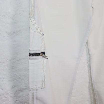 Vintage 90s 00s Y2k ENERGIE Baggy Pants Trousers Wide Leg White Deadstock W32 M