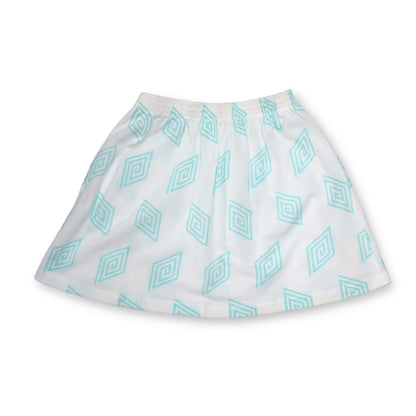 Vintage 80s 90s MEDICO skirt crazy pattern white turquoise S 36 Made in W.-Germany