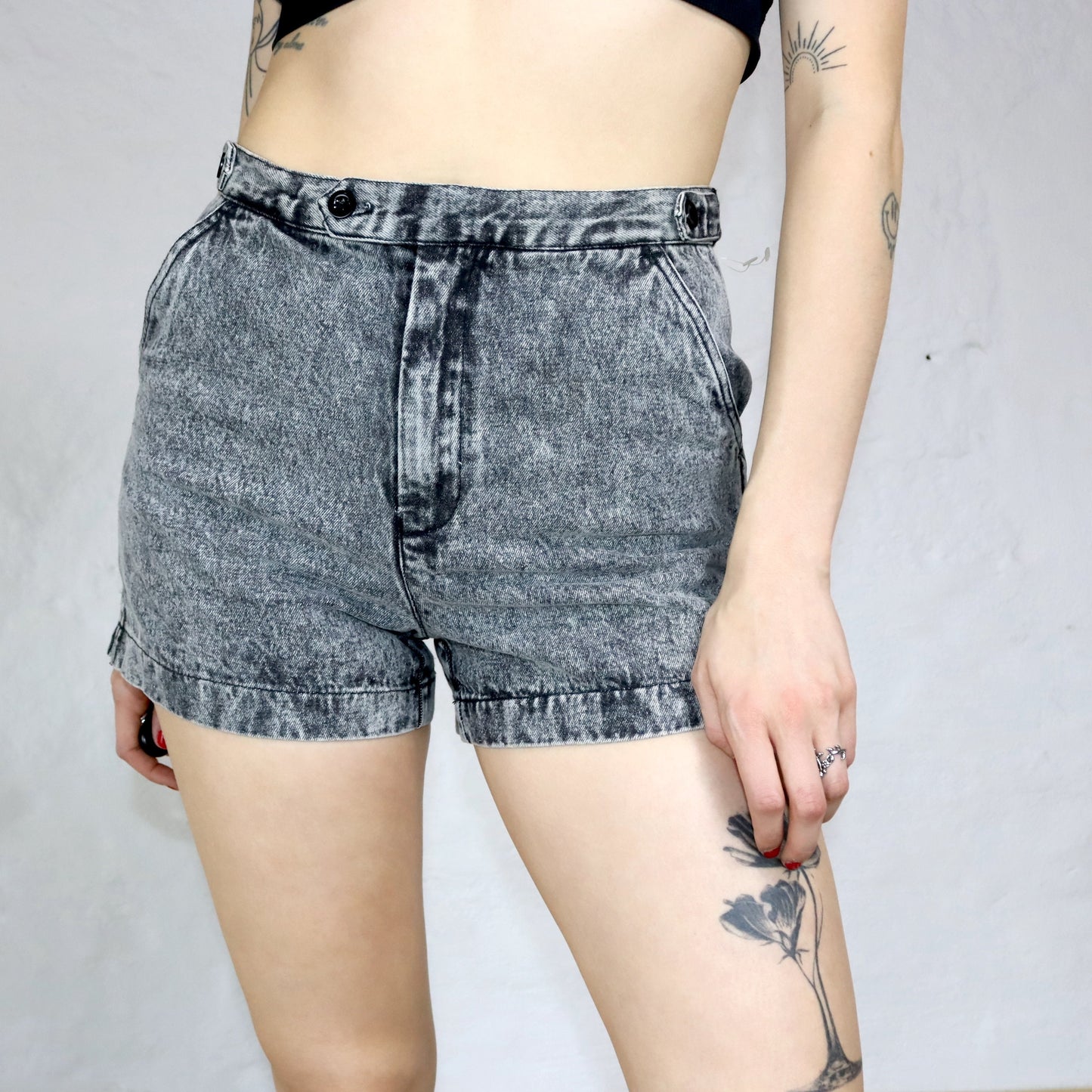 Vintage 80er 90er GÜNTER JONCKER Jeansshorts Shorts Denim stonewashed grau 48 M