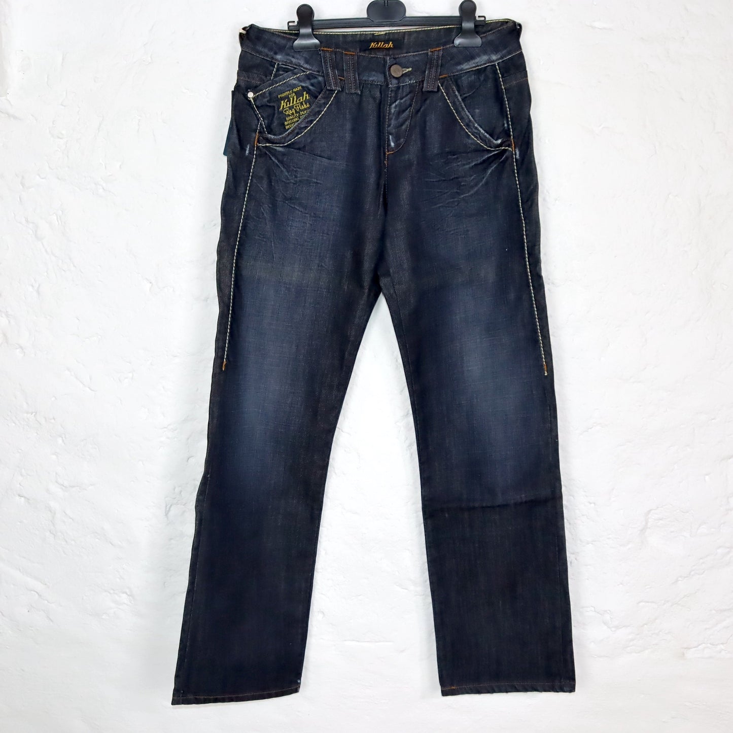 Vintage 90s 00s Y2k KILLAH hipster low waist jeans straight leg Deadstock W29