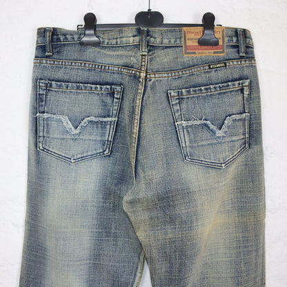Vintage 90s 00s Y2k DIESEL baggy pants low waist jeans wide leg deadstock W36