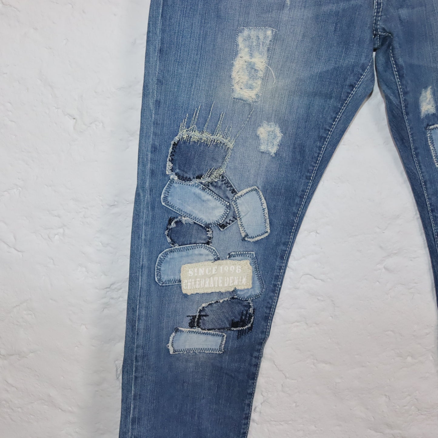 Vintage 90er 00er Y2k RED BRIDGE low waist Jeans gerades Bein Patches W33 L32